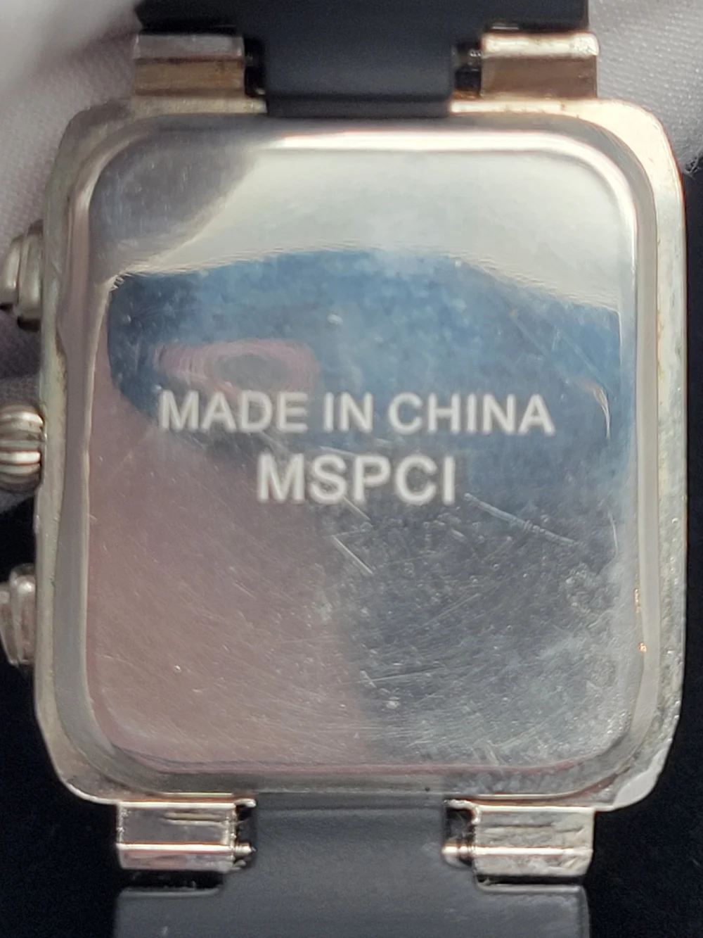 Men's Black Square Stainless Analog Watch with Roman Markers